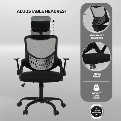 Everfurn Silicon Ergo Office Chair with Adjustable Arms