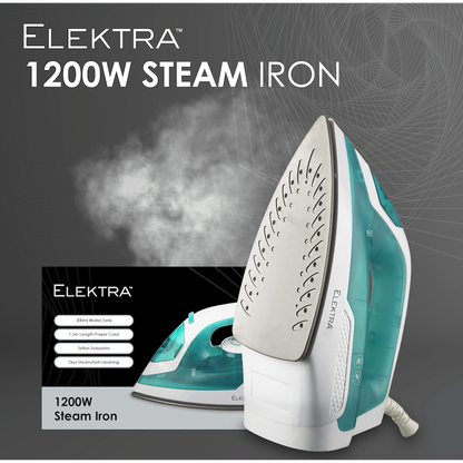 Elektra 1200W Steam Iron - Green