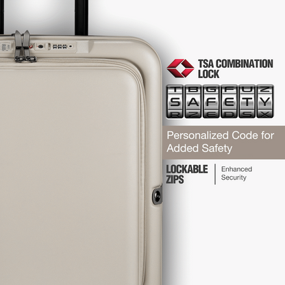 Expandable PP 55cm Carry On Luggage - Beige