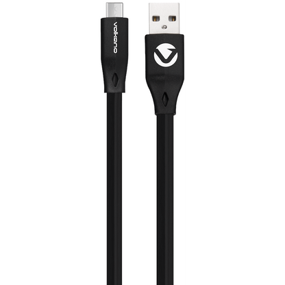 Volkano Slim Series Flat PVC Type-C Cable 1.2m - Black