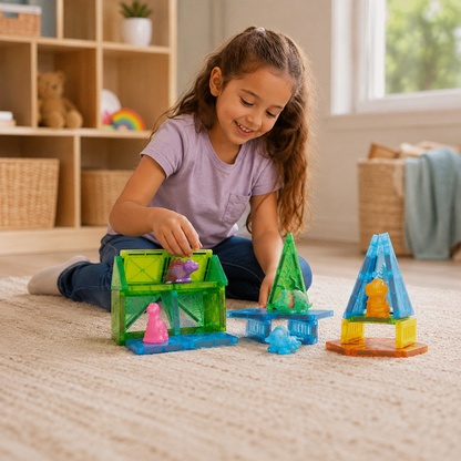 Edu-matic Mini-Mags 44pc Dinosaurs Magnetic Tiles
