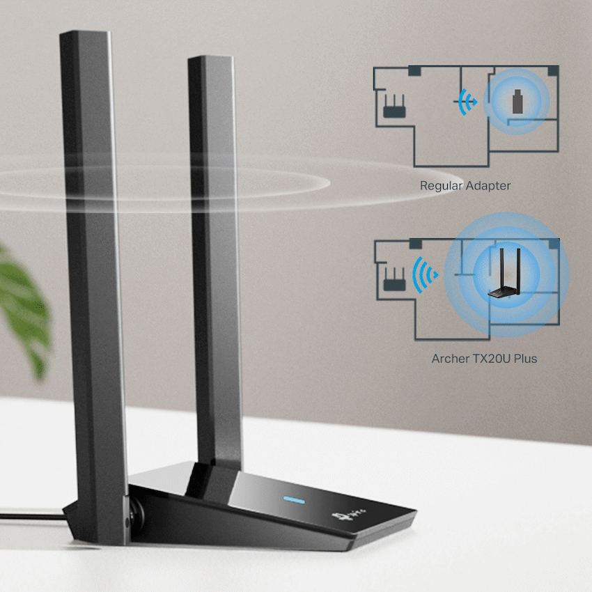TP-Link Archer TX20U Plus AX1800 Dual Antennas High-Gain Wireless USB Adapter