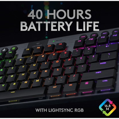 Logitech(R) G915 TKL LIGHTSPEED Wireless RGB Mechanical Gaming Keyboard - GL Tactile - Carbon