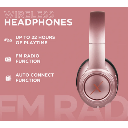 VolkanoX Quasar Series Bluetooth Headphones - Rose Gold