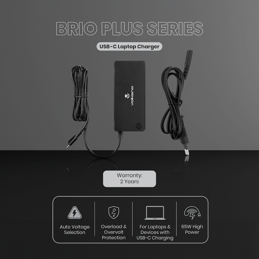 Volkano Brio Plus Series USB-C 65w Laptop Charger