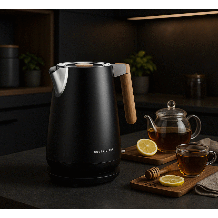 Boden Stark Anson Collection 1.7l 2000w Stainless Steel Kettle - Black
