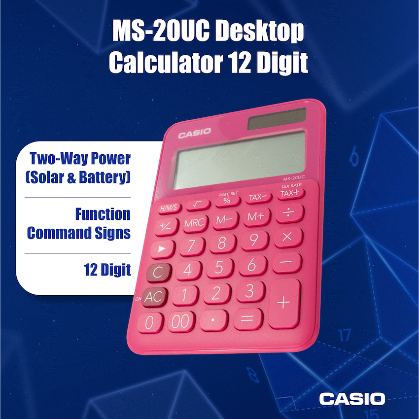 Casio MS-20UC - Desktop calculator 12 Digit - Red