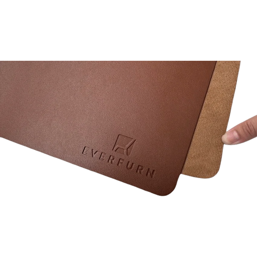 Everfurn Prime Faux Leather Desk Mat - Brown