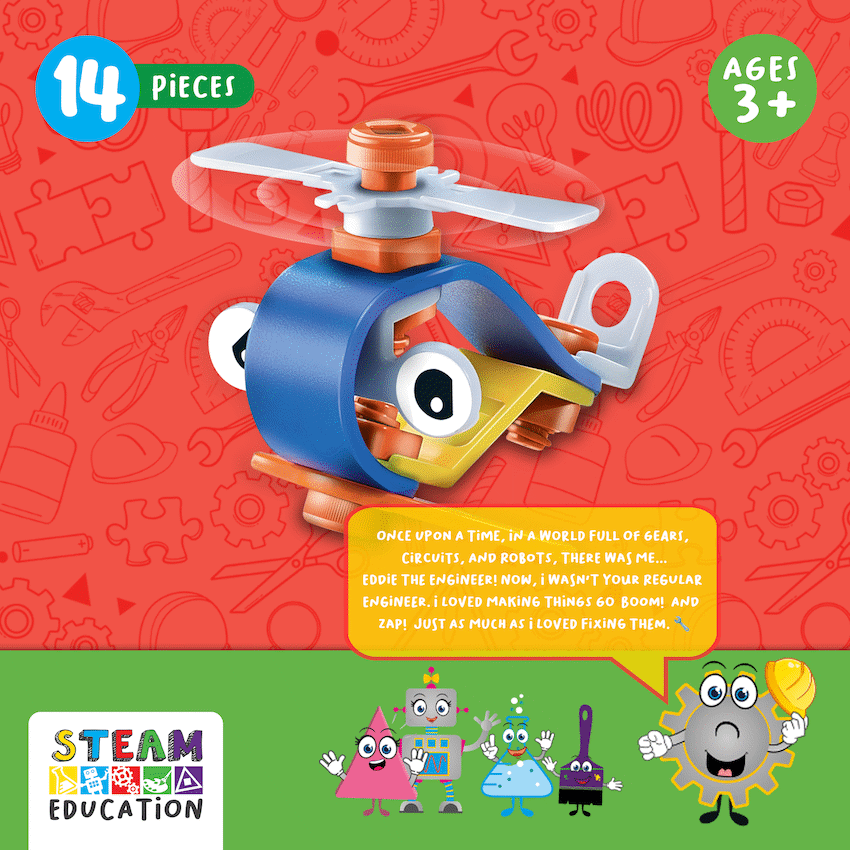 Edu-matic Flexi Build Mini Kit - Helicopter - 14 pcs