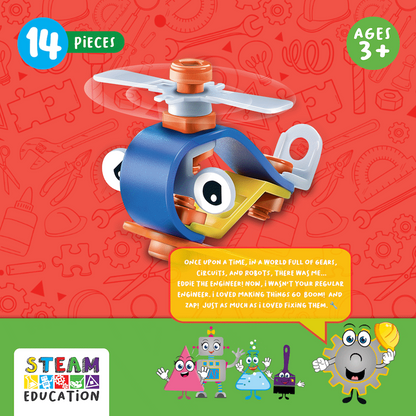 Edu-matic Flexi Build Mini Kit - Helicopter - 14 pcs