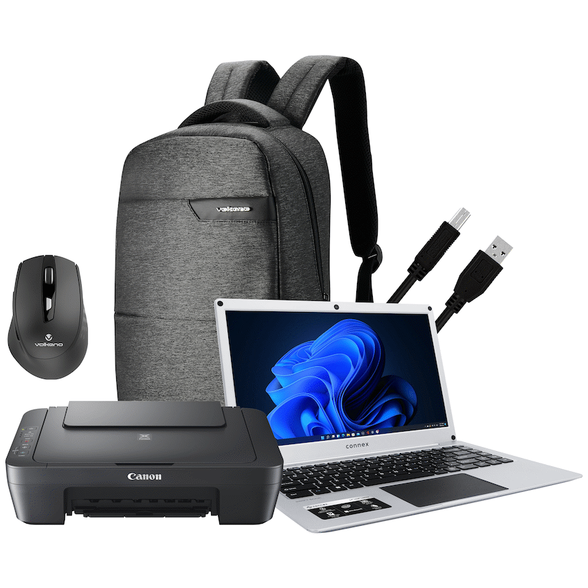 Connex Laptop L1430-PRO-SL256 - 14" Celeron N4020 8GB/256SSD W11HOME Printer+Bag+Mouse