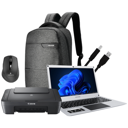 Connex Laptop L1430-PRO-SL256 - 14" Celeron N4020 8GB/256SSD W11HOME Printer+Bag+Mouse