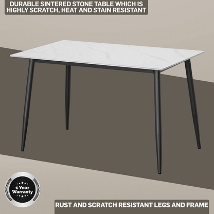 Everfurn Theo Dining Table - White, Box 1 of 2