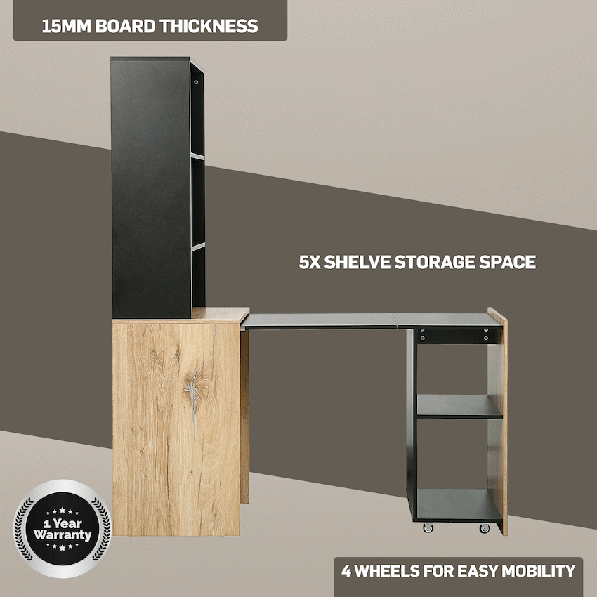 Adaptive Desk, With  Bookshelf