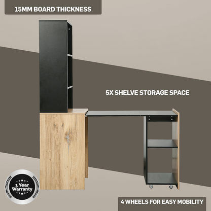 Adaptive Desk, With  Bookshelf