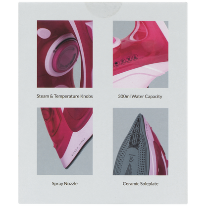 Boden Stark 2600W Ceramic Steam Iron - Pink