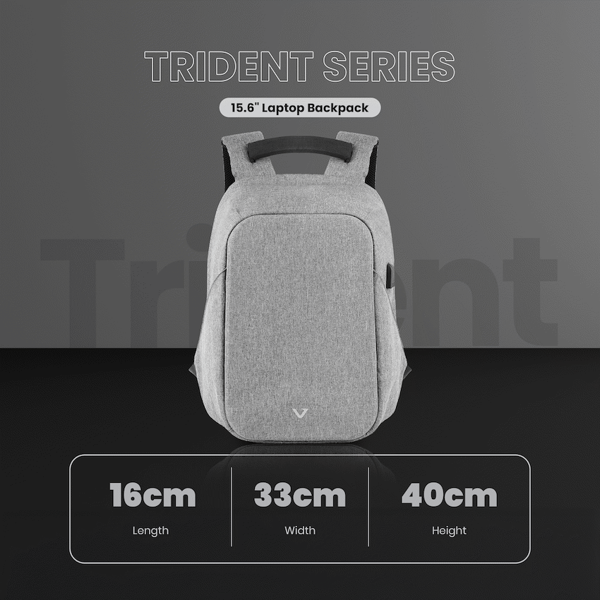 Volkano Trident 15.6" Laptop Backpack - Grey