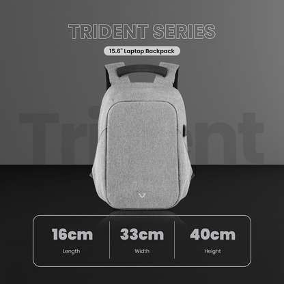 Volkano Trident 15.6" Laptop Backpack - Grey