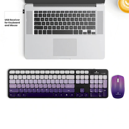 Volkano Prism Series Bluetooth Wireless Keyboard and Mouse - Purple