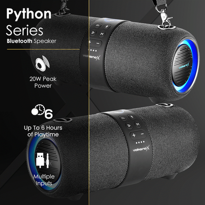 VolkanoX Python Series Bluetooth Speaker - Black