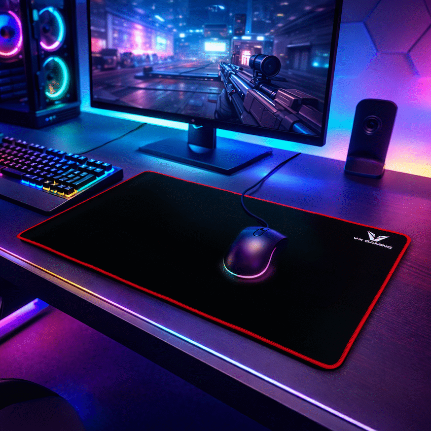VX Gaming Battlefield series gaming mousepad - Extra large black/red - 550mm