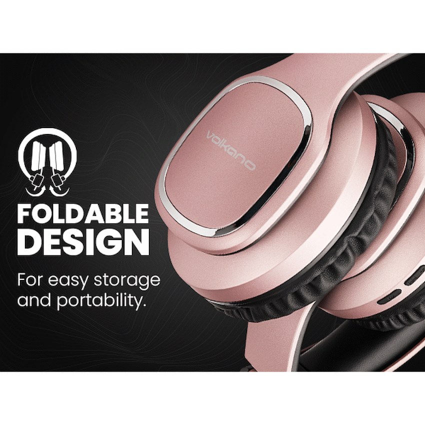Volkano Phonic Series Bluetooth Full-Size Headphones - Rose Gold