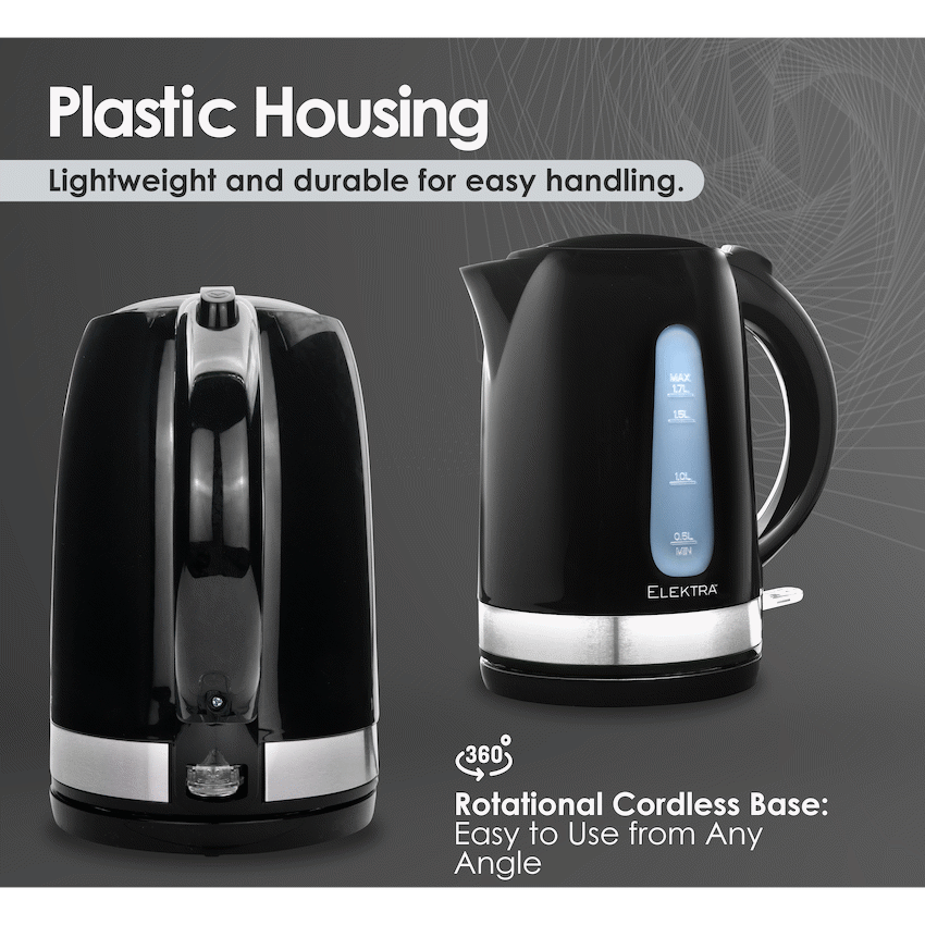Elektra - 1.7l Plastic Kettle - Black