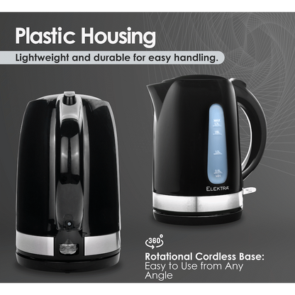 Elektra - 1.7l Plastic Kettle - Black