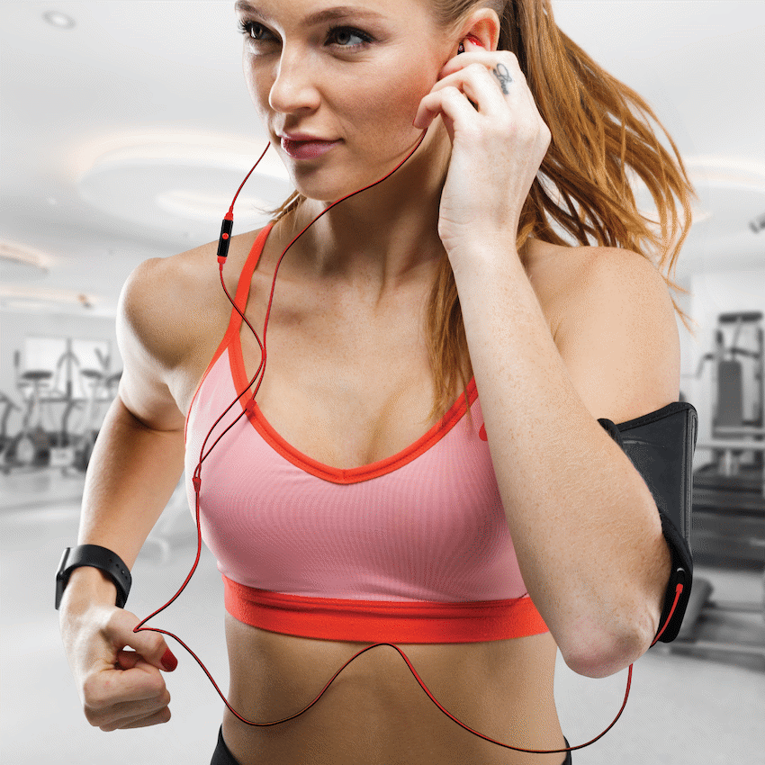 Volkano Sports Earphones Black/Red