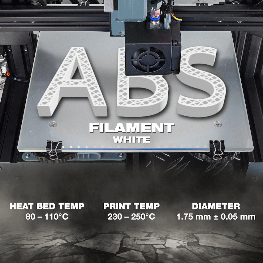 SA Filament ABS Premium Filament 1kg - White