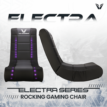 VX Gaming Electra Series Rocking Gaming Chair with LED lights