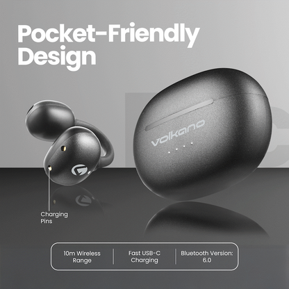 Volkano Rise Series OWS Clip Earphones - Black