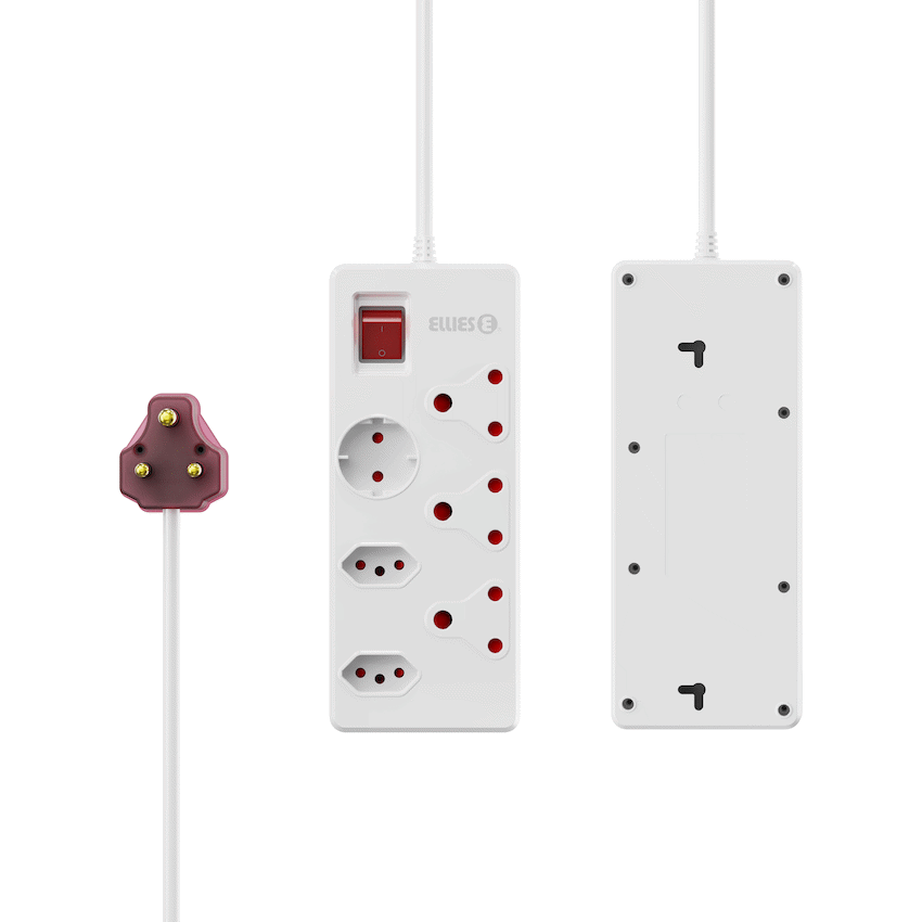 Ellies 6 way High Surge Multiplug 0.5M - WT
