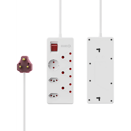 Ellies 6 way High Surge Multiplug 0.5M - WT