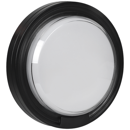 Ellies Cresent Series AC 24W Round LED Bulkhead - PC - BK