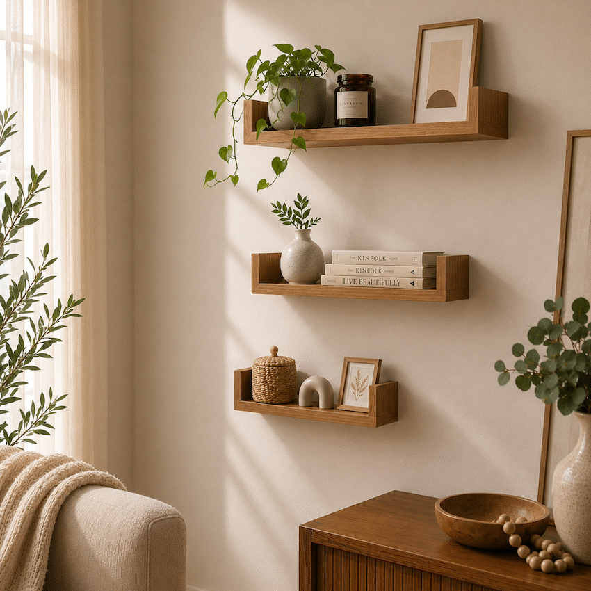 Everfurn Sabrina Floating Wall Shelves - Set of 3