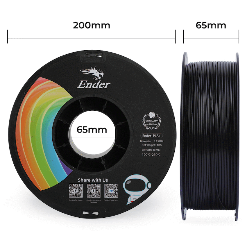 Ender PLA+ Filament Black 1Kg