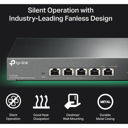 TP-Link TL-SX105 5-Port 10G Multi-Gigabit Desktop Switch