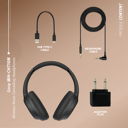 Sony WH-CH710 Noise Cancelling Over-Ear Headphones (Black)