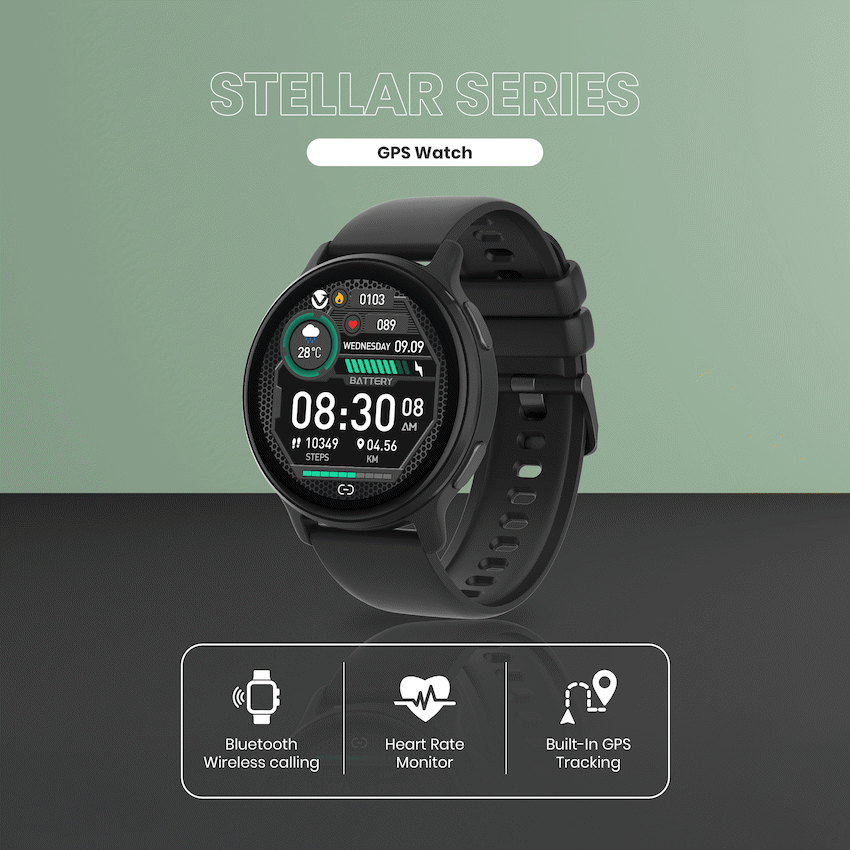 Volkano Stellar Series GPS Smartwatch - Black
