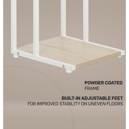 Everfurn Sofa Side Table - Oak and White