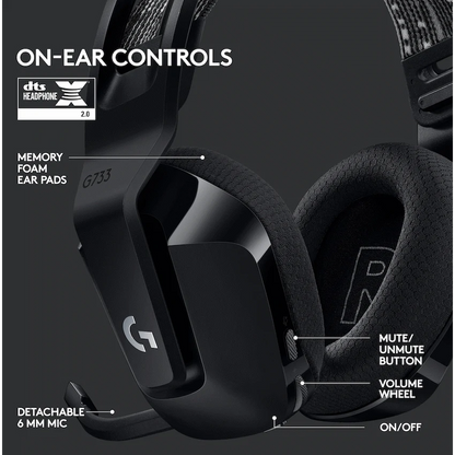 Logitech(R) G733 LIGHTSPEED Wireless RGB Gaming Headset - Black