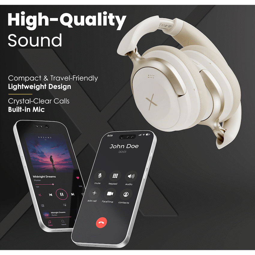 VolkanoX Halo ANC Bluetooth Headphone - Nude