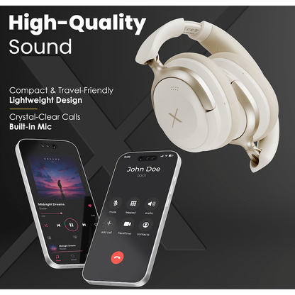 VolkanoX Halo ANC Bluetooth Headphone - Nude