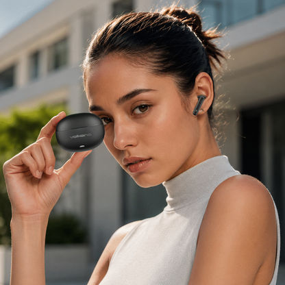 Volkano Pulse Series True Wireless Earphones with Charging Case - Black