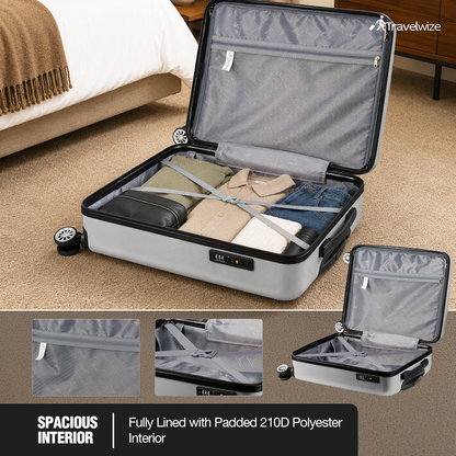 Travelwize Maple ABS 85cm 4-Wheel Spinner Luggage - Silver