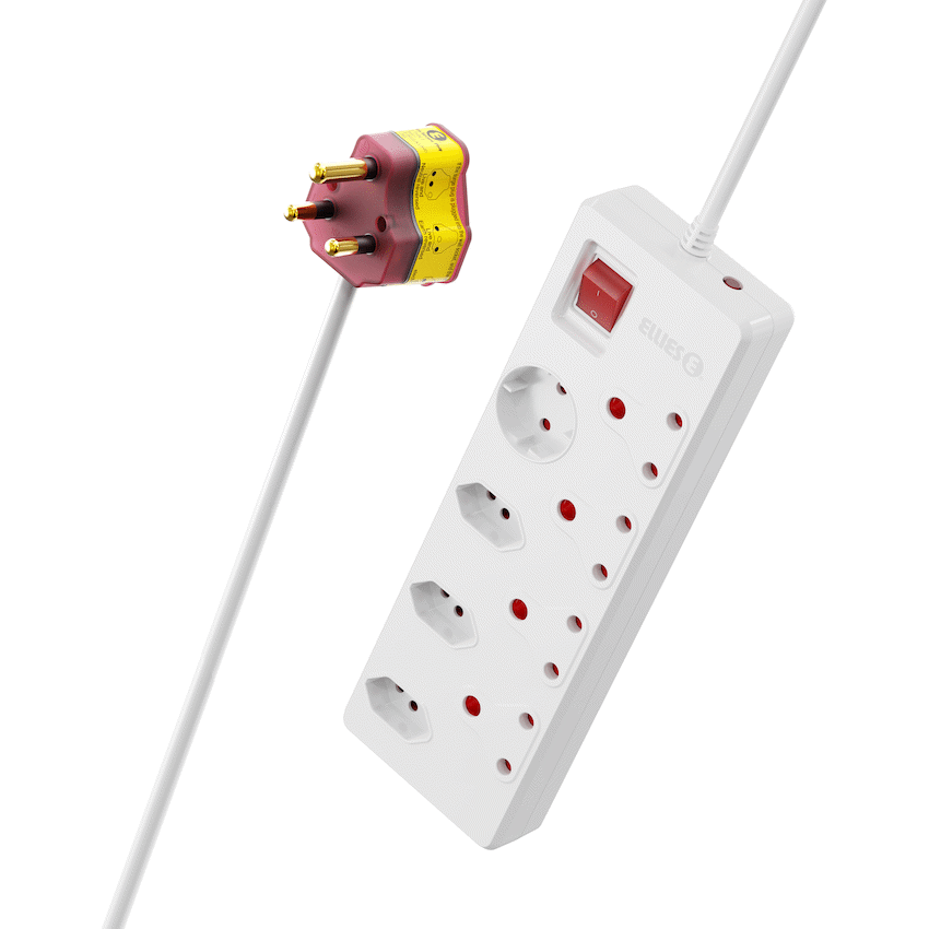 Ellies 8-Way High Surge Multiplug 0.5m - WT