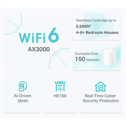 TP-Link Deco X50 (3-Pack) AX3000 Whole Home Mesh Wi-Fi 6 System