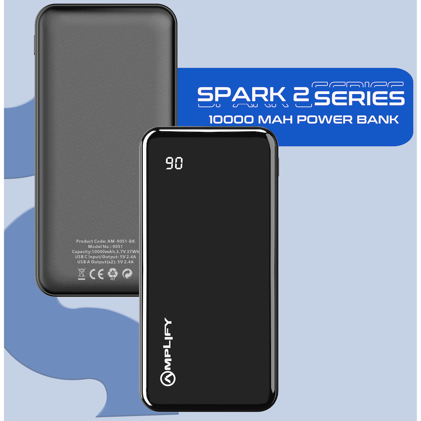Amplify Spark 2 Series 10 000 mAh Power Bank - Black