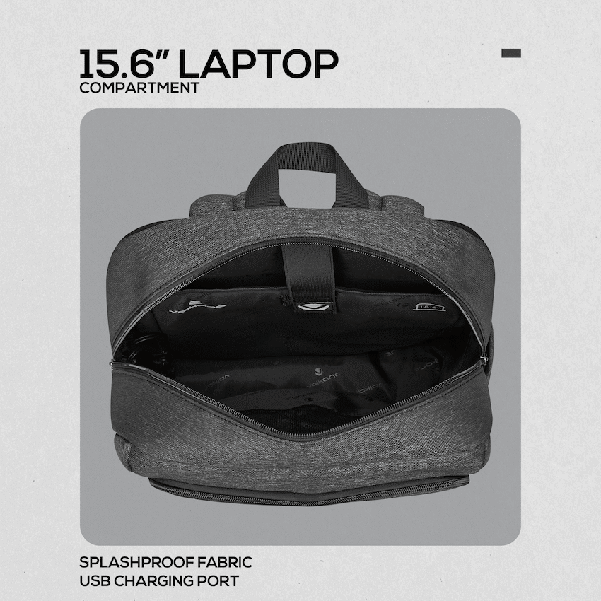 Volkano Pulse 15.6" Laptop Backpack - Charcoal